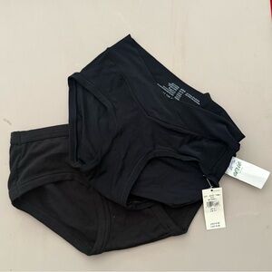 Aerie Intimates Boyfriend Brief 2 Pack Panties XS Black